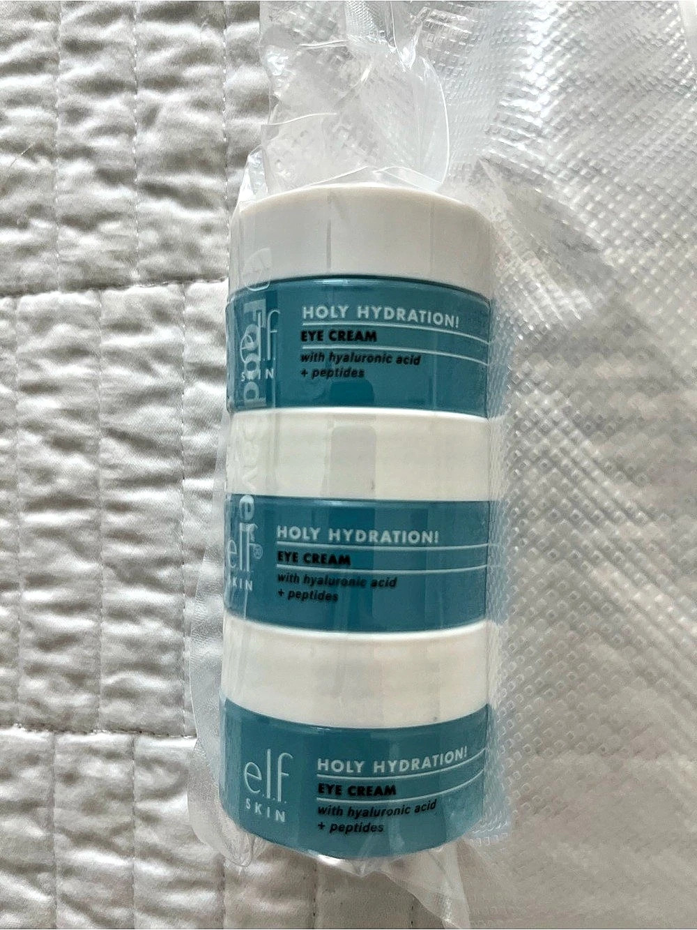 e.l.f. Holy Hydration! Eye Cream. 3-Pack with Hyaluronic Acid + Peptides NWT